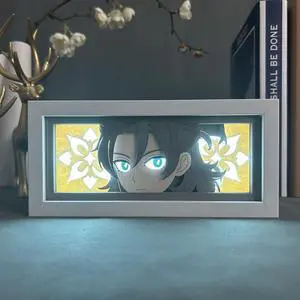 Genshin Impact Anime Lamp Albedo Figure Night Light Bedroom Decor Led Light Anime Desk Lamp Birthday Gift
