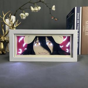 Anime Lamp albedo Figure Night Light Bedroom Decor Led Light Anime Desk Lamp Birthday Gift Pink