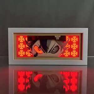 Black Anime Clover Anime Lamp Asta Figure Night Light Bedroom Decor Led Light Anime Desk Lamp Birthday Gift