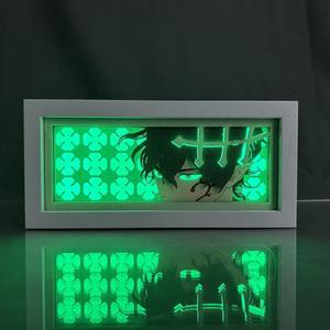 Black Anime Clover Anime Lamp Yuno Grinbellor Figure Night Light Bedroom Decor Led Light Anime Desk Lamp Birthday Gift