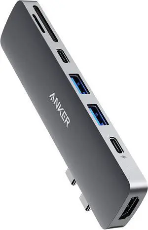 Anker USB C Hub for MacBook, PowerExpand Direct 7-in-2 USB C Adapter Compatible with Thunderbolt 3 USB C Port, 100W Power Delivery, 4K HDMI, USB C and 2 USB A Data Ports, SD and microSD Card Reader