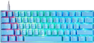 GK61s Mechanical Gaming Keyboard - 61 Keys Multi Color RGB Illuminated LED Backlit Wired Programmable for PC/Mac Gamer (Gateron Mechanical Black, Blue)
