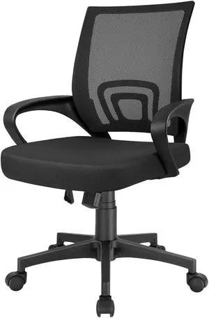 Furmax Office Chair Ergonomic Desk Chair Mesh Computer Chair, Mid Back Swivel Task Chair Executive Chair with Lumbar Support and Armrests (Black) Furmax Office Chair Ergonomic Desk Chair Mesh Computer Chair, Mid Back Swivel Task Chair Executive Chair with Lumbar Support and Armrests (Black)