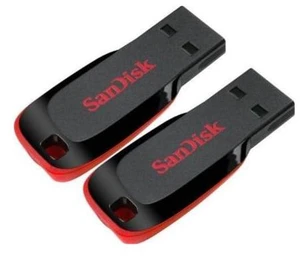 SanDisk Cruzer Blade 64GB USB 2.0 Flash Drive, Compact Portable Thumb Drive, Black/Red, Pack of 2 SanDisk Cruzer Blade 64GB USB 2.0 Flash Drive, Compact Portable Thumb Drive, Black/Red, Pack of 2