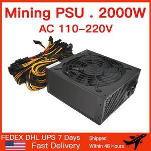 2000W Bitcoin mining PSU PC Power Supply Computer Mining Rig 8 GPU ATX Ethereum Coin 12v 4 pin power supply