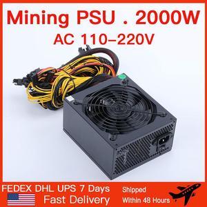 ATX 2000w 110-240v Suitable for all kinds of Mining Power Supply 8GPU ETH Rig Ethereum Miner PC PSU temperature control