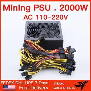 2000W Bitcoin mining PSU PC Power Supply Computer Mining Rig 8 GPU ATX Ethereum Coin 12v 4 pin power supply