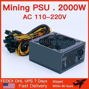 110V-260V Power Supply ETH ATX Mining Power Supply 2600W 2400W 2000W Bitcoin Miner Support 8 Display Cards GPU For Mining Rig
