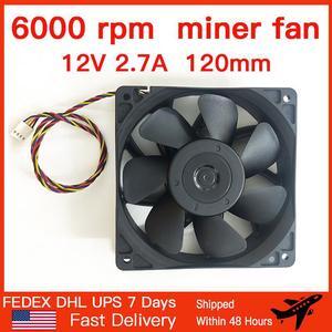 (10 pieces)Bitcoin Miner Fan, 4-Pin PWM, 6000RPM High Air Flow High Speed, for Mining Frame Miner Rig Case, Crypto Coin BTC ETH, CPU and Liquid Cooler Fan, Radiator, 120*120*38mm, Black