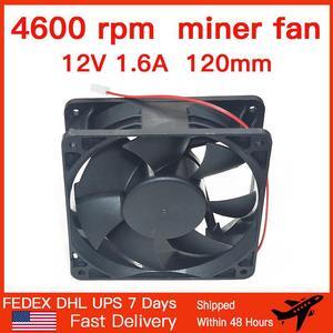 (10 pieces)Bitcoin Miner Fan, 4-Pin PWM, 4600RPM High Air Flow High Speed, for Mining Frame Miner Rig Case, Crypto Coin BTC ETH, CPU and Liquid Cooler Fan, Radiator, 120*120*38mm, Black