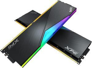 XPG Lancer DDR5 RGB 6400MHz 32GB (2x16GB) CL32 UDIMM 288-Pins Desktop SDRAM DDR5 Dual Channel RAM Kit Black Heatsink (AX5U6400C3216G-DCLARBK)