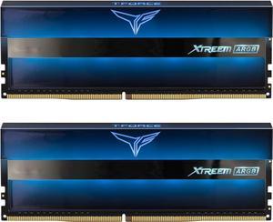 T-Force Xtreem ARGB 3600MHz CL18 64GB (2x32GB) PC4-28800 Dual Channel DDR4 DRAM Desktop Gaming Memory Ram (Blue) - TF10D464G3600HC18JDC01