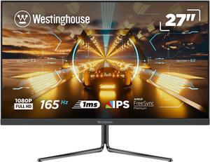 Westinghouse 27 Inch Gaming Monitor with 165Hz Refresh Rate, 1080P Full HD LED Flat IPS Gaming Monitor Supported by AMD FreeSync Premium, Computer Monitor with Back Panel RGB Lights, 16:9 Aspect Ratio