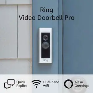 Ring Video Doorbell Pro Upgraded, with added security features and a sleek design (existing doorbell wiring required) Ring Video Doorbell Pro Upgraded, with added security features and a sleek design (existing doorbell wiring required)