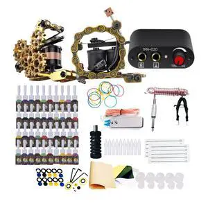 Tattoo Kit Complete Set Tattoo Machines Supplie Tattoo Ink Set Black Power Supply Complete Tattoo Kit for Beginner Tattoo Kit Complete Set Tattoo Machines Supplie Tattoo Ink Set Black Power Supply Complete Tattoo Kit for Beginner