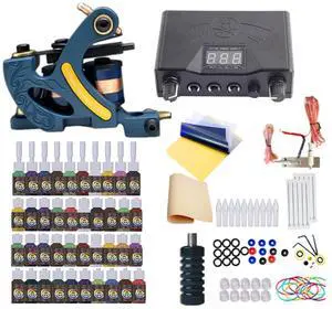 Tattoo Kit Complete Set Tattoo Machines Supplies 40 Colors Tattoo Ink Set Black Power Supply Complete Tattoo Kit for Beginner Tattoo Kit Complete Set Tattoo Machines Supplies 40 Colors Tattoo Ink Set Black Power Supply Complete Tattoo Kit for Beginner