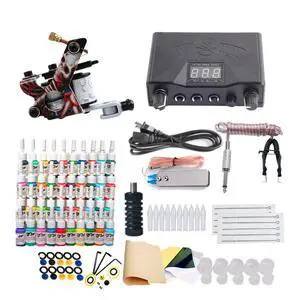Tattoo Kit 40 Colors Pigment Tattoo Ink Set Black Power Supply Needles Tips Disposable Supplies Tattoo Kit Complete Set tattoo machine gun Tattoo Kit 40 Colors Pigment Tattoo Ink Set Black Power Supply Needles Tips Disposable Supplies Tattoo Kit Complete Set tattoo machine gun