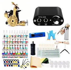 Tattoo Kit 1 Machine Gun 40 Colors Pigment Tattoo Ink Set Black Power Supply Needles Tips Disposable Supplies Tattoo Kit Complete Set Tattoo Kit 1 Machine Gun 40 Colors Pigment Tattoo Ink Set Black Power Supply Needles Tips Disposable Supplies Tattoo Kit Complete Set