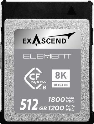 Exascend 256GB / 512GB / 1TB Element CFexpress Card Type B, Sustained Read 1,800MB/s, Compatible with Canon, Nikon, Panasonic and Other Cameras.