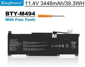 KingSener BTY-M494 3ICP5/71/74 Laptop Battery For MSI Modern 15 H C13M B13M Modern 14 C11M 39.3WH