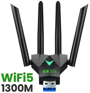 USB wireless network card 1300Mbps Gigabit 5G dual-band driver-free Wi-Fi 6 computer wireless receiver Wifi Adapter WiFi Usb 3.0 Adapter  Card Wifi Dongle Receiver Lan Ethernet Adaptor For Pc Laptop