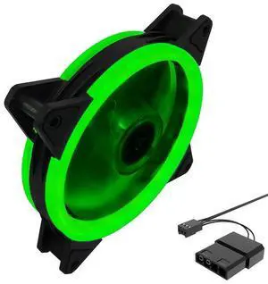 12cm LED color-changing dual-ring desktop computer case fan for silent heat dissipation
