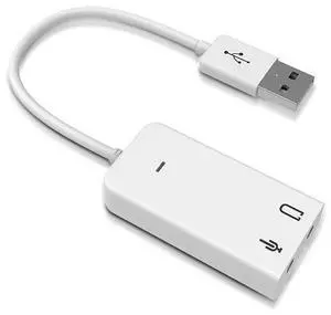 USB wired sound card, driverless external 7.1 channel simulated sound card for desktop and laptop computers.