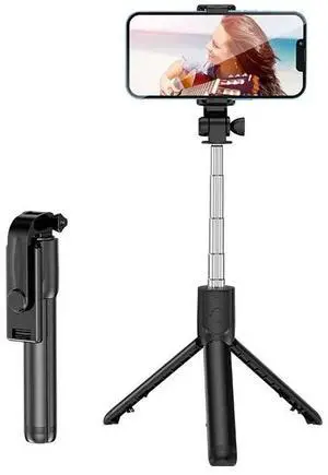 2025 New Selfie Stick Telescopic Travel Handheld Tripod Portable Phone Stand [700mm] Bluetooth Remote Extendable Phone Tripod
