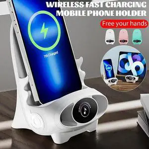 2025 New Wireless Fast Charging Charger Stand Holder Unique Mini Chair Shape Ergonomic Mobile Phone Desktop Station Phone Holder