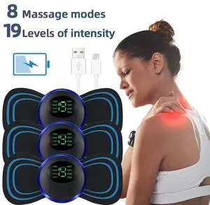 Electric Neck Massager EMS Muscle Massage Stimulator Low Frequency Instrument Back Cervical Calf Patches Pain Joints Mini Device
