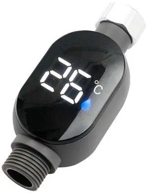 1pc Shower Water Thermometer LED Display 0~99 Bath Thermostat Intelligent Touch Activation Temperature Measurement Bathroom