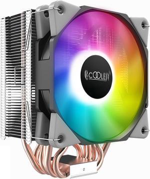 CPU Cooler SRGB,Air Cooler,73.6CFM,6 Copper Heatpipes SRGB Sync PC Dual Fan,Air Cooled Radiator,Bearing System Hydraulic for AMD AM2/AM2+/AM3/AM4/FM1/Intel LGA 775/1366/115X/1200,120mm SRGB PWM Intell