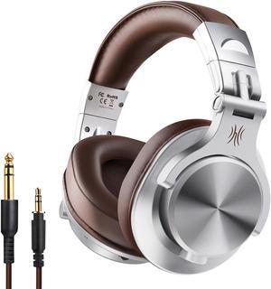 Wireless On-Ear Headphones Bluetooth 5.0 Noise Cancelling Streaming Headphones Support Wired 3.5mm/6.35mm Connection,Powerful Bass,360 ° Surround Sound,50H Playtime,Earmuff 90 ° Rotation,Great for Mus