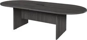 Regency Legacy 8 ft Racetrack Conference Table with Charging Port- Ash Grey