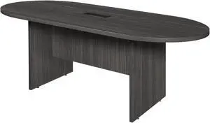 Regency Legacy 6 ft Racetrack Conference Table with Charging Port- Ash Grey