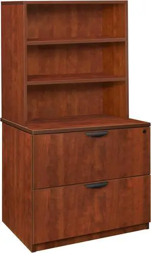 Regency Legacy Lateral File with Open Hutch- Cherry