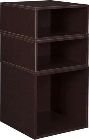 Niche Cubo Storage Organizer Open Bookshelf Set- 1 Full Cube/2 Half Cubes- Truffle