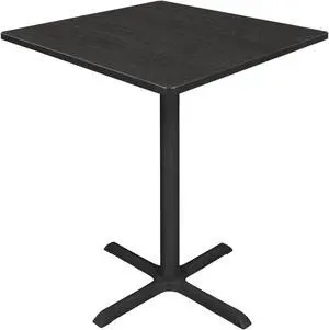 Regency Cain Medium 36 in. Square X-Base Cafe Table- Ash Grey