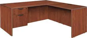 Regency Legacy 71 x 59 in. L Desk with Single Pedestal Drawer Unit & 35 in. Return- Cherry