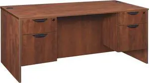 Regency Legacy 71 x 35 in. Office Desk with Double Pedestal Drawer Unit- Cherry