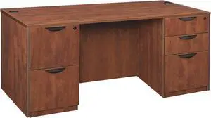 Regency Legacy 66 x 30 in. Office Desk with Double Full Pedestal- Cherry