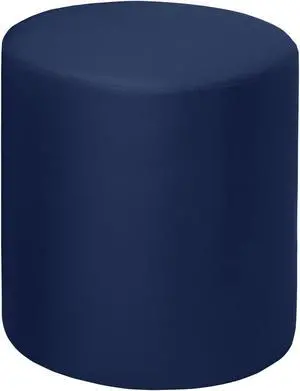 Regency Logan Round Stool Ottoman- Naval Blue