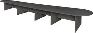 Regency Legacy 20 ft Racetrack Laminate Conference Table with 3 Charging Ports- Ash Grey