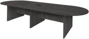 Regency Legacy 14 ft. Racetrack Laminate Conference Table with Charging Port- Ash Grey