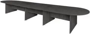 Regency Legacy 18 ft Racetrack Laminate Conference Table with 2 Charging Ports- Ash Grey