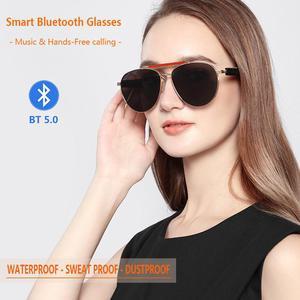 Bluetooth 5.0 Smart Glasses Headset Music Sunglasses Mobile Phone Dust Proof Voice Control Blue Light Earphones Sports Driving