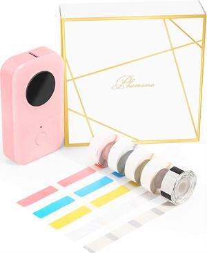Phomemo Label Maker D30 Portable (Pink)-with 5 Adhesive Label Thermal Paper Portable Mini Bluetooth Thermal Label Printer Labeler Easy to Use,Gift for Mother's Day- (USB Rechargeable)