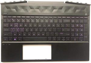 Palmrest Upper Case Touchpad with Backlight Keyboard for HP Gaming Pavilion 15-DK 15-DK0126TX TPN-C141, Compatible with Part Number L57596-001 Purple - OEM