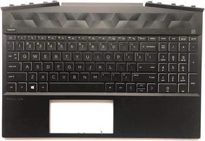 Palmrest Upper Case Touchpad with Backlight Keyboard for HP Gaming Pavilion 15-DK 15-DK0126TX TPN-C141, Compatible with Part Number L57595-001 Whiter - OEM