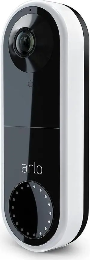 Arlo Essential Wired Video Doorbell - HD Video, 180° View, Night Vision, 2 Way Audio, Direct to Wi-Fi No Hub Needed, Easy Installation (existing doorbell wiring required), White - AVD1001